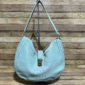 Brahmin Blue Caimen Leather Hobo Bag